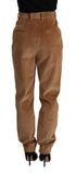 Dolce & Gabbana Brown Cotton Corduroy High Waist Skinny Pants