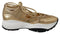 Jimmy Choo Michigan Hip Golden Glamour Mesh Leather Women’s Sneakers Shoes