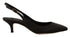 Dolce & Gabbana Slingback Pumps | Black Leather Pointed Toe Heels for Women