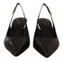 Dolce & Gabbana Slingback Pumps | Black Leather Pointed Toe Heels for Women