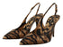 Dolce & Gabbana Slingback Heels – Brown Tiger Moluro Python Leather Women's Shoes