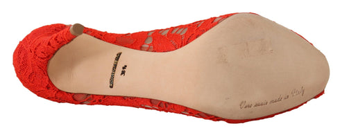 Dolce & Gabbana Taormina Lace Heels | Women’s Red Crystal Pumps