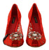 Dolce & Gabbana Taormina Lace Heels | Women’s Red Crystal Pumps