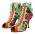Dolce & Gabbana White Floral Jersey Stretch Open Toe Boots – Women's Heels Shoes