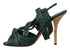 Dolce & Gabbana Strappy Sandals Heels for Women – Green Python Leather High Heels Shoes