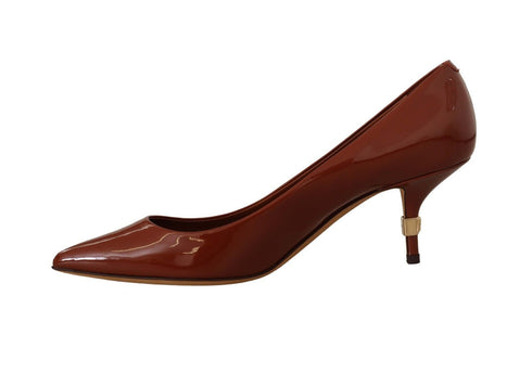 Dolce & Gabbana Kitten Heel Pumps | Women’s Brown Patent Leather Shoes