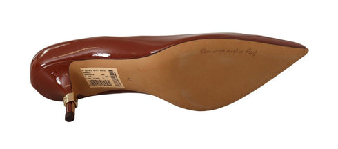 Dolce & Gabbana Kitten Heel Pumps | Women’s Brown Patent Leather Shoes