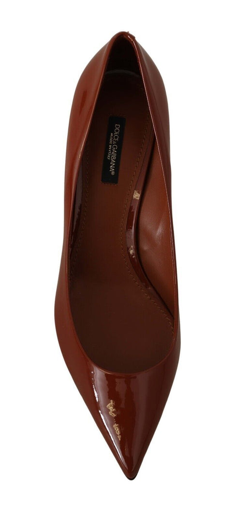 Dolce & Gabbana Kitten Heel Pumps | Women’s Brown Patent Leather Shoes