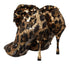 Dolce & Gabbana Gold Leopard Sequins Heels Knee High Boots – Women’s