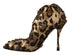 Dolce & Gabbana Gold Leopard Sequins Heels Knee High Boots – Women’s