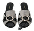 Dolce & Gabbana Black Gray Exotic Leather Crystal Sandals – Women’s Heels