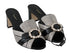 Dolce & Gabbana Black Gray Exotic Leather Crystal Sandals – Women’s Heels