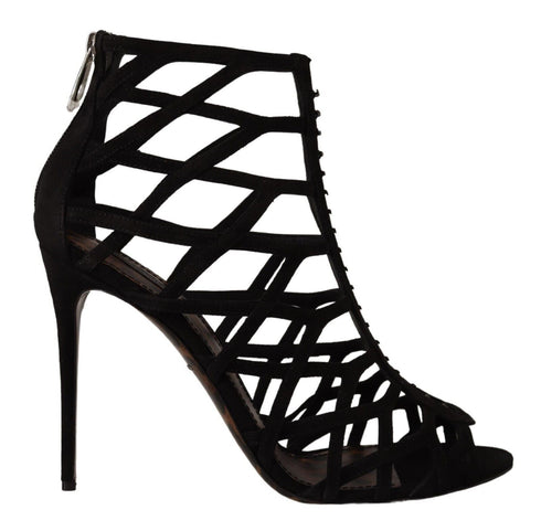 Dolce & Gabbana Black Suede Heels – Bette Stiletto Sandals for Women