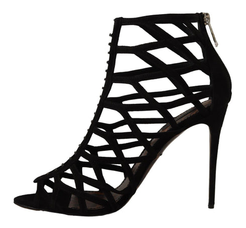 Dolce & Gabbana Black Suede Heels – Bette Stiletto Sandals for Women