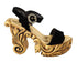 Dolce & Gabbana Black Gold Baroque Velvet Crystal Heels for Women