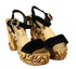 Dolce & Gabbana Black Gold Baroque Velvet Crystal Heels for Women