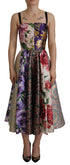 Dolce & Gabbana Dress Midi Patchwork Floral Jaquard Silk