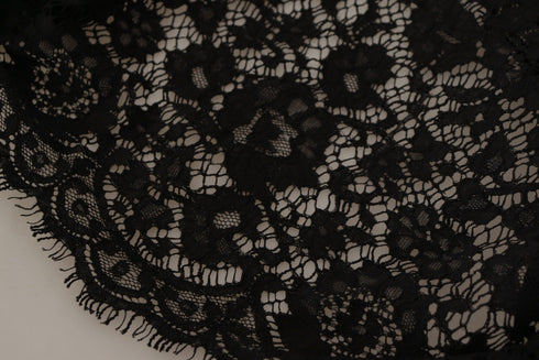 Dolce & Gabbana Black Floral Lace Pullover Sicily Blouse