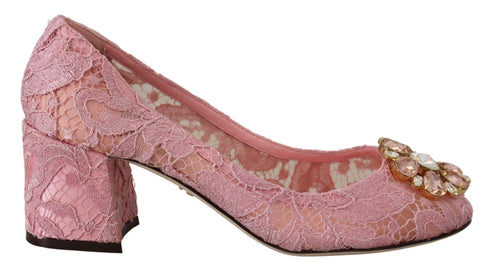 Dolce & Gabbana Taormina Lace Pumps | Women’s Pink Crystal Heels