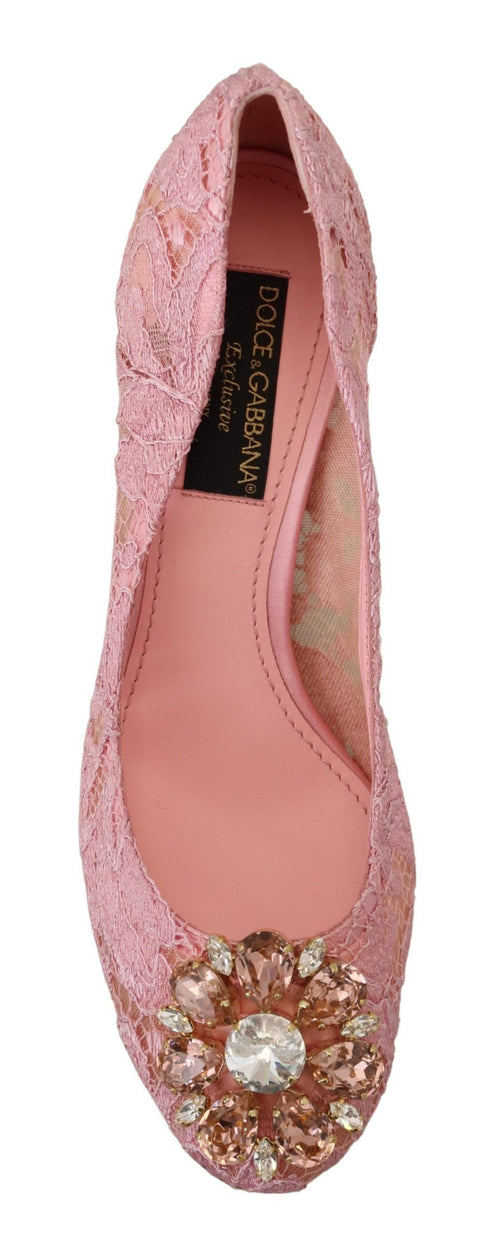 Dolce & Gabbana Taormina Lace Pumps | Women’s Pink Crystal Heels