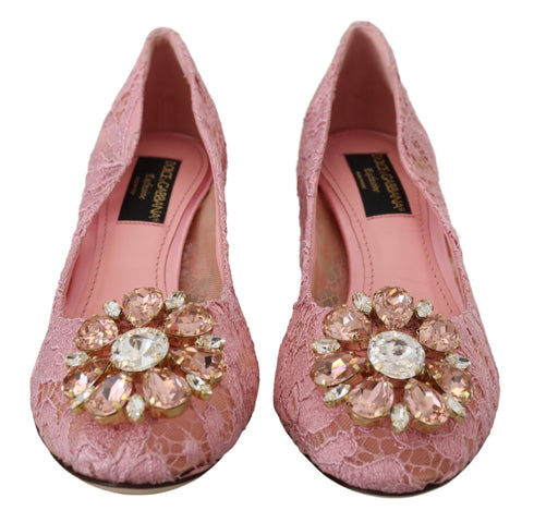Dolce & Gabbana Taormina Lace Pumps | Women’s Pink Crystal Heels
