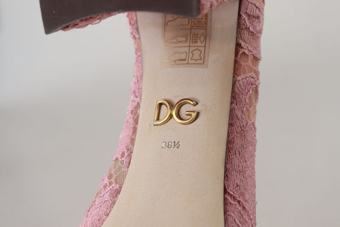 Dolce & Gabbana Taormina Lace Pumps | Women’s Pink Crystal Heels