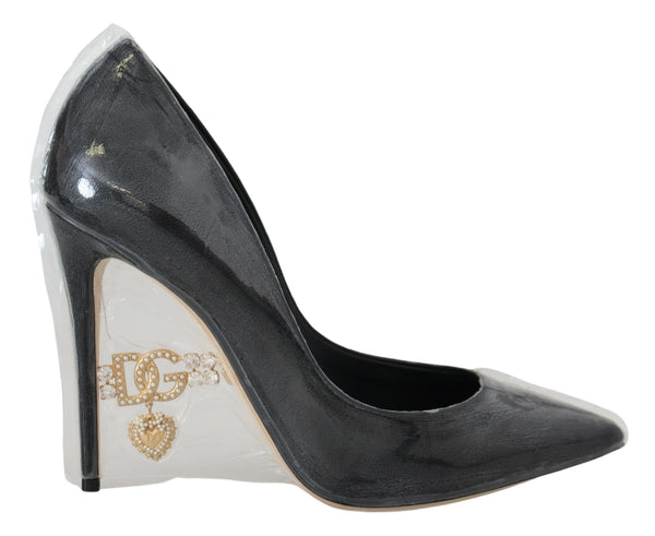 Dolce & Gabbana Heels Pumps – Black Leather & PVC Wrapped – Women’s