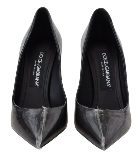 Dolce & Gabbana Heels Pumps – Black Leather & PVC Wrapped – Women’s