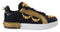 Dolce & Gabbana Black Gold Baroque Portofino Leather Sneakers – Women's Luxury Shoes (Mismatched Size)
