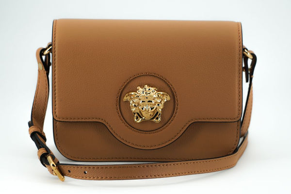 Versace Brown in Calf Leather Shoulder Bag – Medusa Emblem – Women