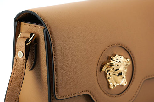 Versace Brown in Calf Leather Shoulder Bag – Medusa Emblem – Women