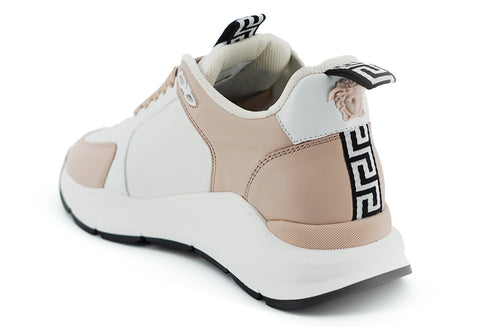 Versace Powder Pink Splendor Women's Sneakers Shoes – Leather & Nylon Low-Tops