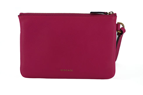 Versace Elegant Pink Calf Leather Medusa Logo Pouch Clutch Bag – Women