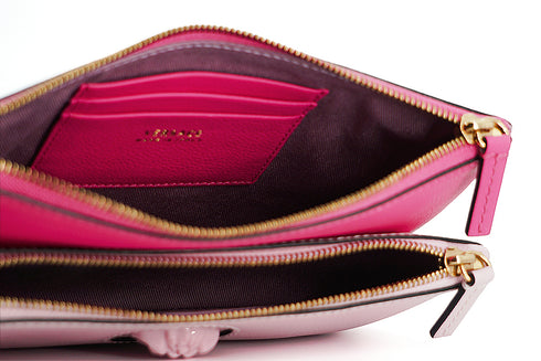 Versace Elegant Pink Calf Leather Medusa Logo Pouch Clutch Bag – Women