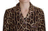Dolce & Gabbana Brown Leopard Print Long Sleeves Blouse Top