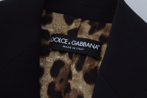 Dolce & Gabbana Black Single Breasted Fit Blazer Wool Jacket