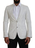 Dolce & Gabbana White Linen Slim Fit Jacket Blazer