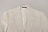 Dolce & Gabbana White Linen Slim Fit Jacket Blazer