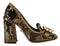 Dolce & Gabbana Gold Pumps Brocade Pearl Embellished Square Toe Heels - Women’s