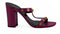 Versace Purple Calf Leather Medusa High Heels Sandals for Women
