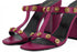 Versace Purple Calf Leather Medusa High Heels Sandals for Women