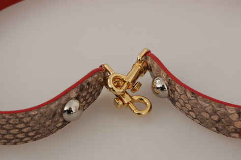 Dolce & Gabbana Shoulder Strap Brown Python Leather Crystals Women’s Accessory