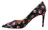 Prada Black Floral Leather Heels for Women – Stiletto Pumps with Pink Print