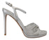 Prada Silver Leather Stiletto Heel Sandals with Ankle Strap - Women’s Heels