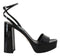 Prada Black Patent Leather Platform Block Heel Sandals with Ankle Strap - Women’s Heels