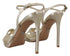 Prada Gold Leather Stiletto Heels Sandals with Ankle Strap for Women