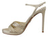 Prada Gold Leather Stiletto Heels Sandals with Ankle Strap for Women