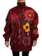 Dolce & Gabbana Maroon Floral Full Zip Polyester Women Jacket