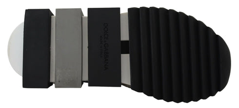 Dolce & Gabbana Sorrento Women’s Silver Rhinestone Slip-On Sneakers Luxury Italian Trainers