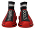 Dolce & Gabbana Sorrento Sneakers – Red Crystal Sock Shoes – Women’s Slip-On
